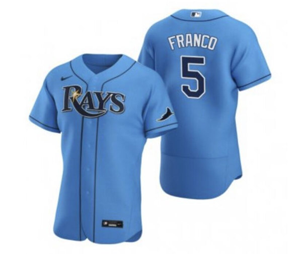 Men's Blue Tampa Bay Rays #5 Wander Franco Flex Base Stitched Jersey